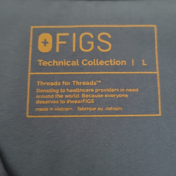 FIGS Catarina V-Neck Scrub Top|Women's Large|Royal Blue - Picture 3 of 9